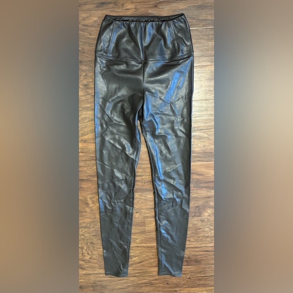 Aritzia Wilfred Free Daria Vegan Faux Leather Legging Pants Dark Brown Small